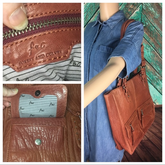 Forest And Culver Sienna Leather Tote - Picture 7 of 8